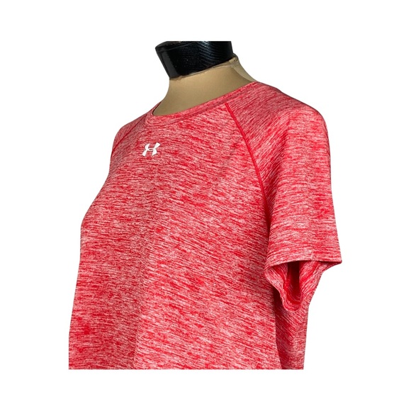Under Armour Womens Twisted Tech Locker Tee In Space Dyed Red Size L - Picture 4 of 13